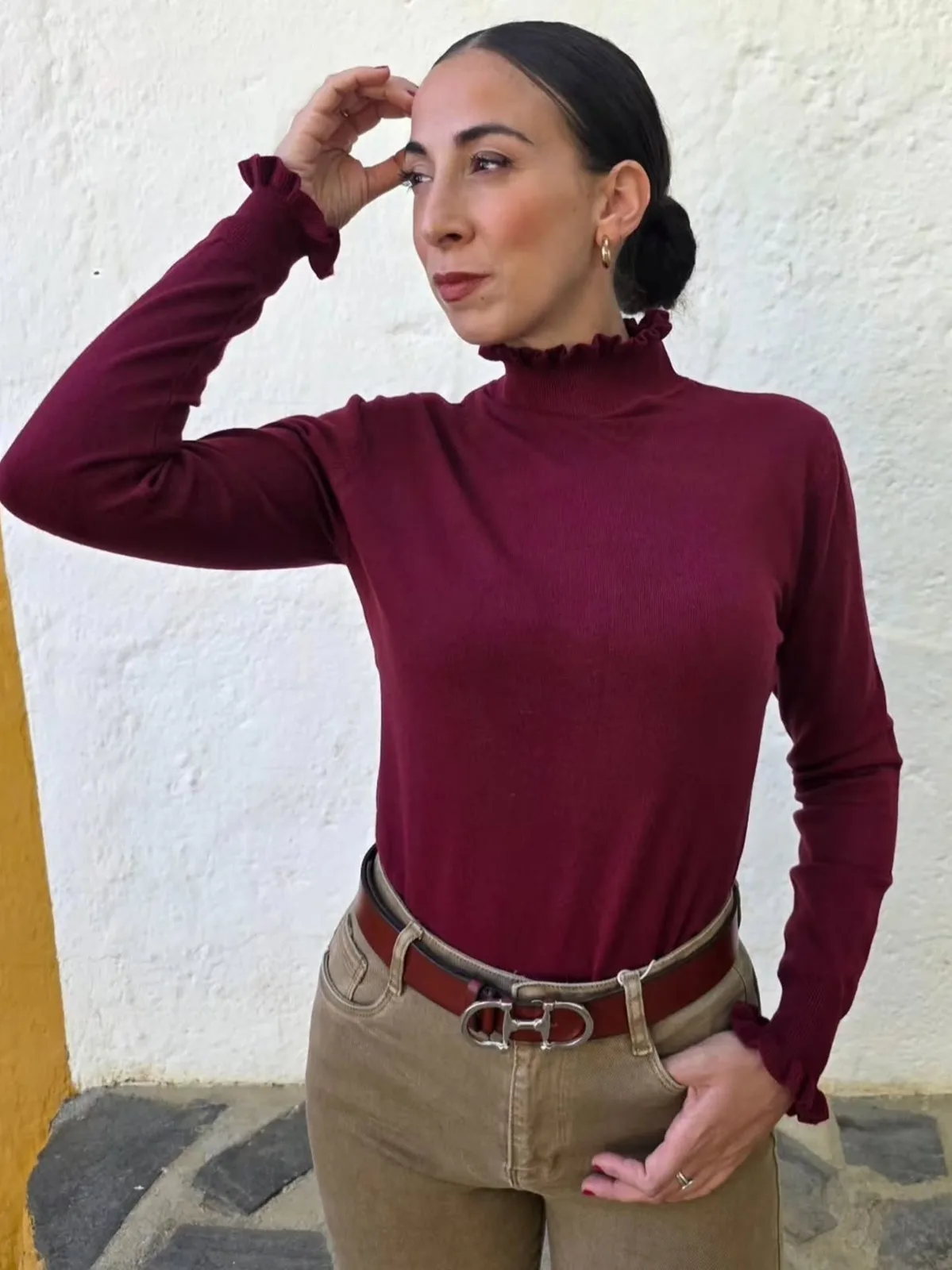 Jersey elástico con rizo — foto 4